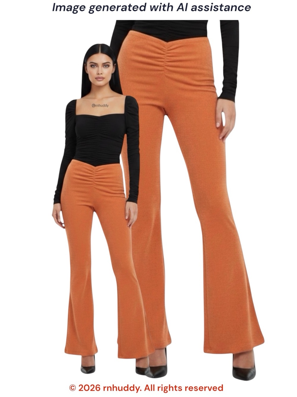 NWT Princess Polly size 4 True Heart orange slinky flare pants